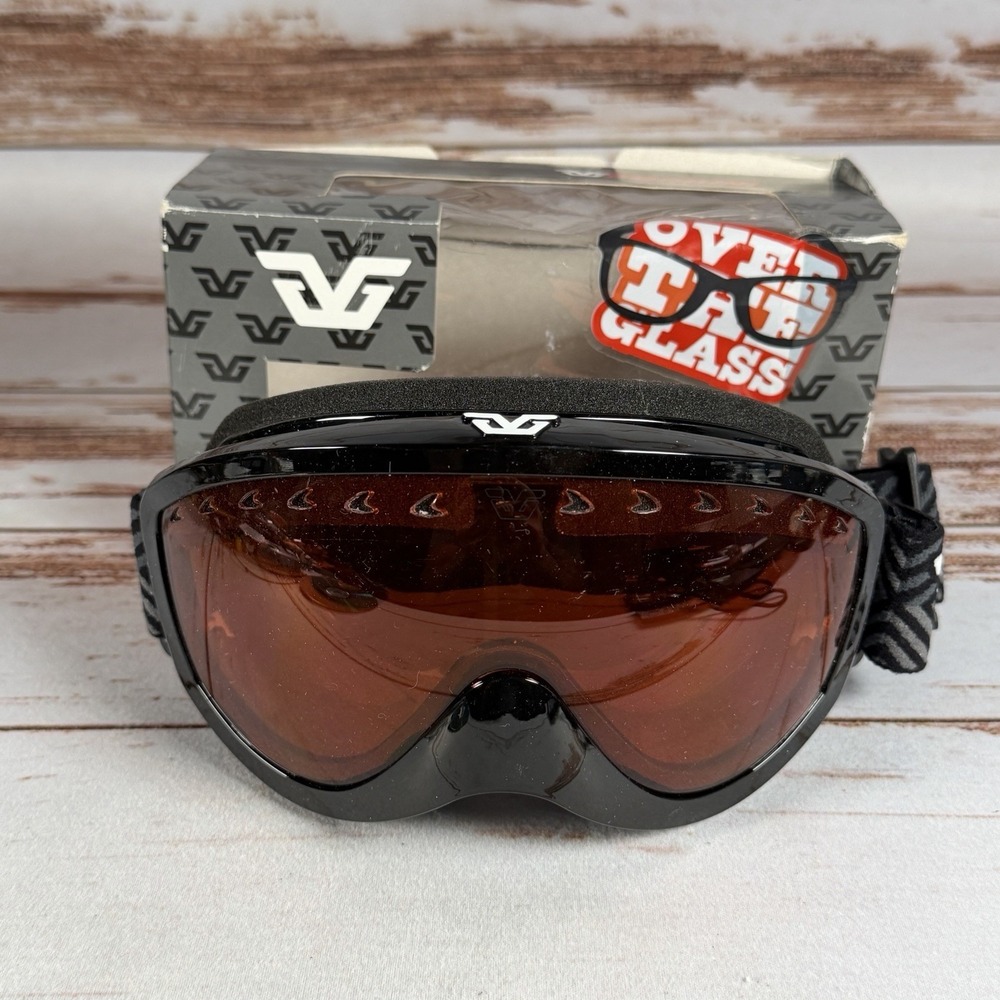 Gordini Ski Goggles Small Medium Black Frame Amber Lens Snowboard Winter Sports